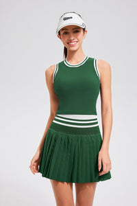 Two Piece Tennis Skirt Set for Women High Waisted Pleated Athletic Golf Skirt Sets Women 2 Piece Outfits with Pockets