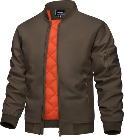 7DAY'S Men's Jacket Casual Windproof Bomber Jackets Full Zip Windbreaker Warm Winter Padded Coats