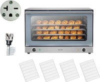 VEVOR Commercial Convection Oven, 21L/19Qt, Quarter-Size Conventional Oven Countertop, 1440W 3-Tier Toaster w/Front Glass Door, Electric Baking Oven w/Trays Wire Racks Clip Gloves, 120V