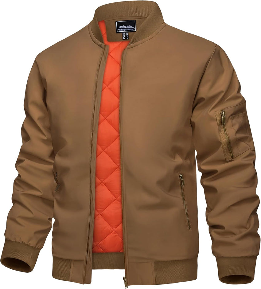 7DAY'S Men's Jacket Casual Windproof Bomber Jackets Full Zip Windbreaker Warm Winter Padded Coats