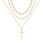 Turandoss Dainty Layered Choker Necklace, Handmade Y Pendant Necklace Multilayer Bar Disc Necklace Adjustable Layering Choker Necklaces for Women
