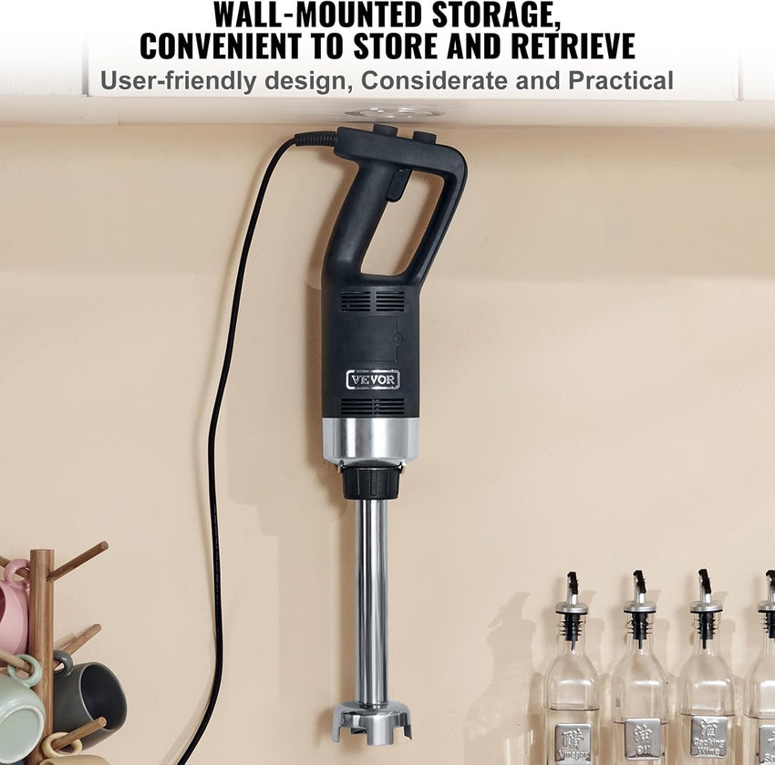VEVOR 500W 12 Inch Heavy Duty Hand Mixer, Variable Speed Stick Mixer with 304 Stainless Steel Blade, Multi-Purpose Portable Mixer for Soup, Smoothie, Puree, Baby Food