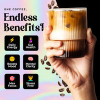 Briodose Adaptogenic Mushroom Coffee with Grass-Fed Collagen, Lion’s Mane, Chaga & L-Theanine – 45mg Caffeine for Jitter-Free, Focus, Energy, Immunity & Glowing Skin/Hair – 30 Servings NSF Certified