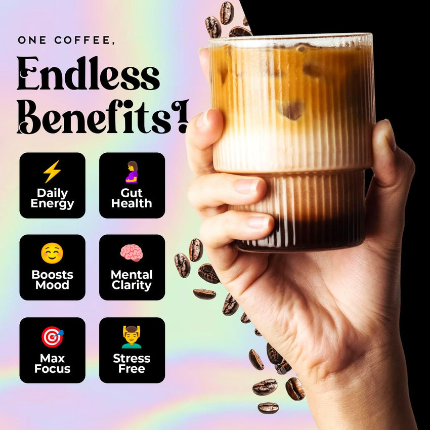 Briodose Adaptogenic Mushroom Coffee with Grass-Fed Collagen, Lion’s Mane, Chaga & L-Theanine – 45mg Caffeine for Jitter-Free, Focus, Energy, Immunity & Glowing Skin/Hair – 30 Servings NSF Certified