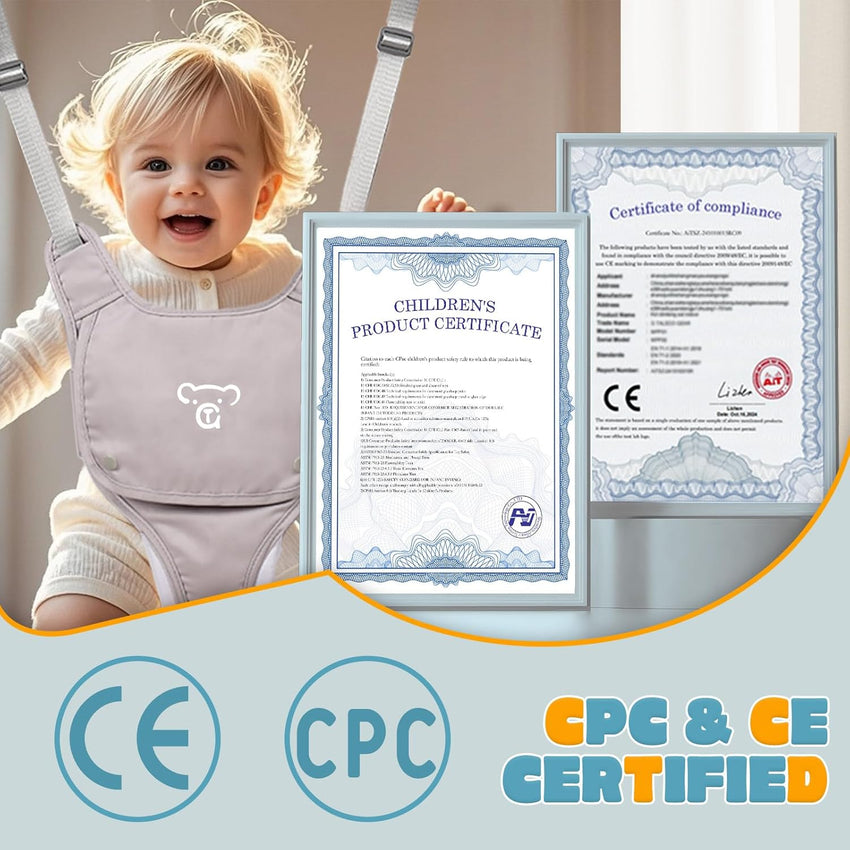 G TALECO GEAR Baby Jumper with Stand, Baby Jumpers and Bouncers, Baby Exerciser Suitable for 6-24 Months, Easy to Assemble & Store Jumper for Baby (Grey)