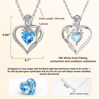 Women's Heart Pendant Necklace – 1.2CT Moissanite or Lab-Grown Sapphire, Ruby & Emerald