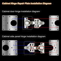 7DAY'S 6 PCS Cabinet Hinge Repair Plate, Hinges Repair Fixing Plates, Stainless Steel Cabinet Repair Board, Kitchen Cupboard Door Hinge Repair Brackets Kit, Cabinet Fixing Plate Bracket with Mounting Screw