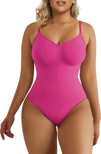 SHAPERX Women's Seamless Shapewear Bodysuit Tummy Control Body Shaper Waist Snatching Body Suit