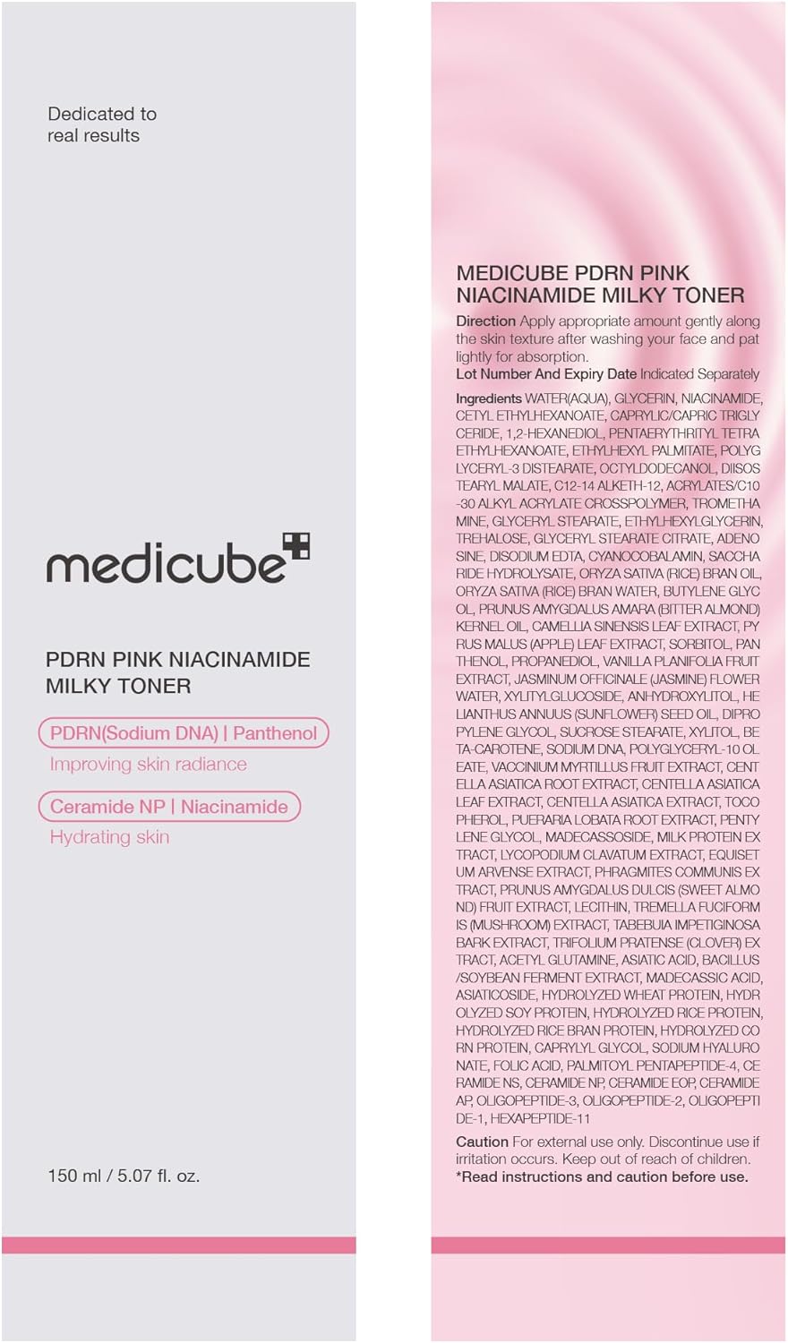 medicube PDRN Toner Salmon DNA Milky Toner | for Hydrating, Moisturizing, Soothing with Ceramide, Peptide | Glass Glow Skin | Korean Skincare, 5.07 fl.oz