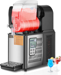 VEVOR Commercial Slushy Machine, 4L Single Tank Frozen Drink Machine, 16 Cups Stainless Steel Margarita Smoothie Frozen Drink Maker, Slushie Maker for Home Party Restaurants Cafe Bars