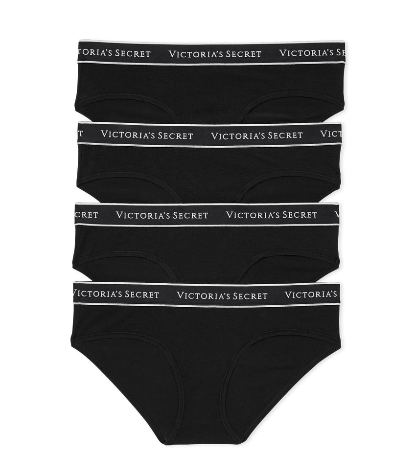 Victoria's Secret Women's Cotton Logo Hipster Underwear, Moderate Coverage Panties for Women, Multi Pack (XS-XXL)