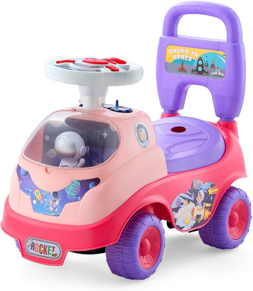 VEVOR Ride On Push Car for Toddlers, Ages 19+ Months, Ride Racer, Sit to Stand Toddler Ride On Toy, Kids Ride On Car with Music Steering, Horn & Under Seat Storage, Ride On Toy for Boys Girls