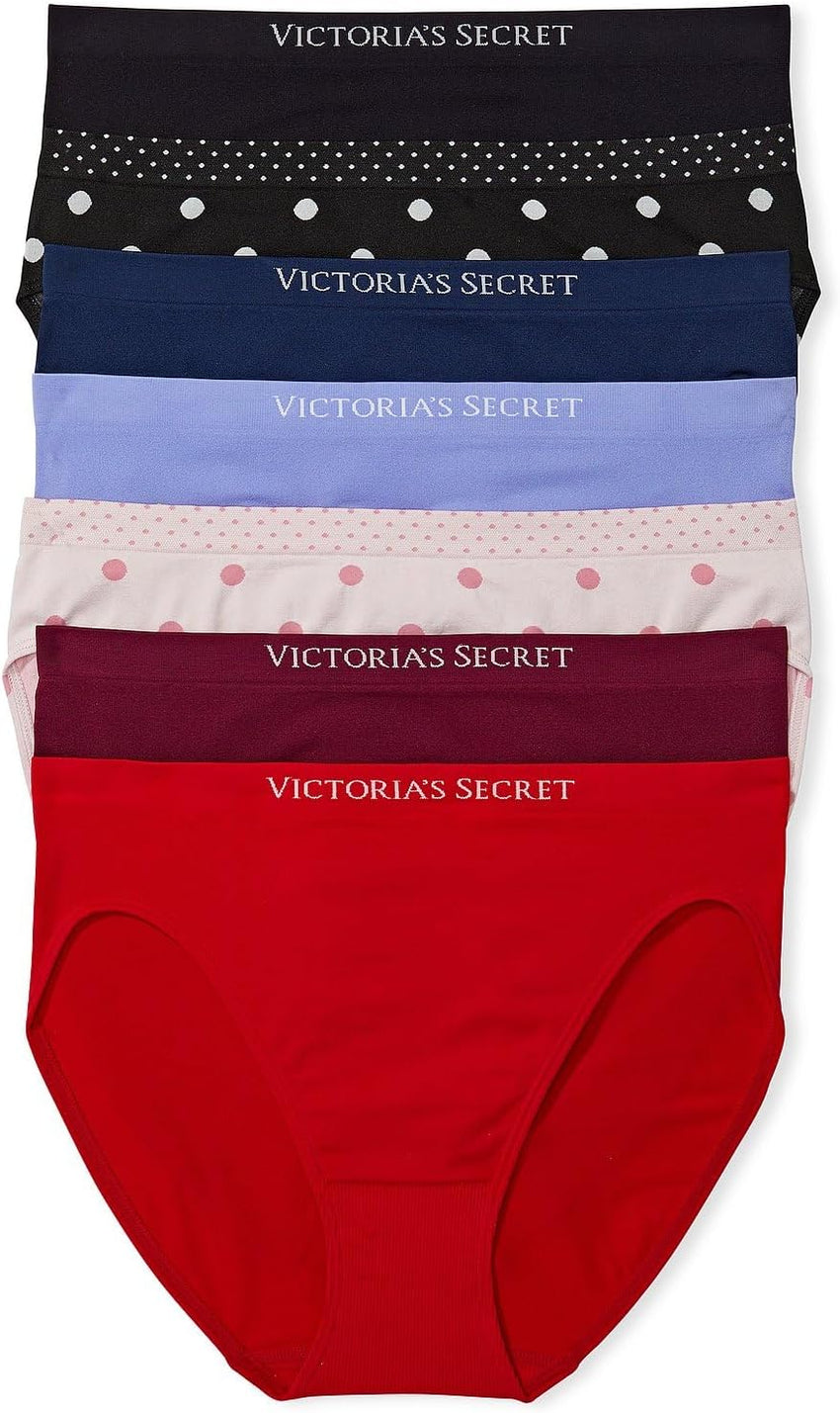 Victoria's Secret Women's Seamless Brief Underwear, Full Coverage Panties for Women, Multi Pack (XS-XXL)