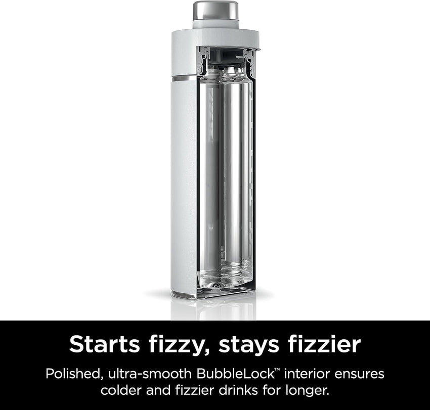 Ninja Thirsti 18oz Travel Water Bottle, For Carbonated Sparkling Drinks, Colder and Fizzier Longer, Leak Proof, 24 Hrs Cold, Dishwasher Safe, Stainless Steel Insulated Tumbler, Cloud White, DW1801WH