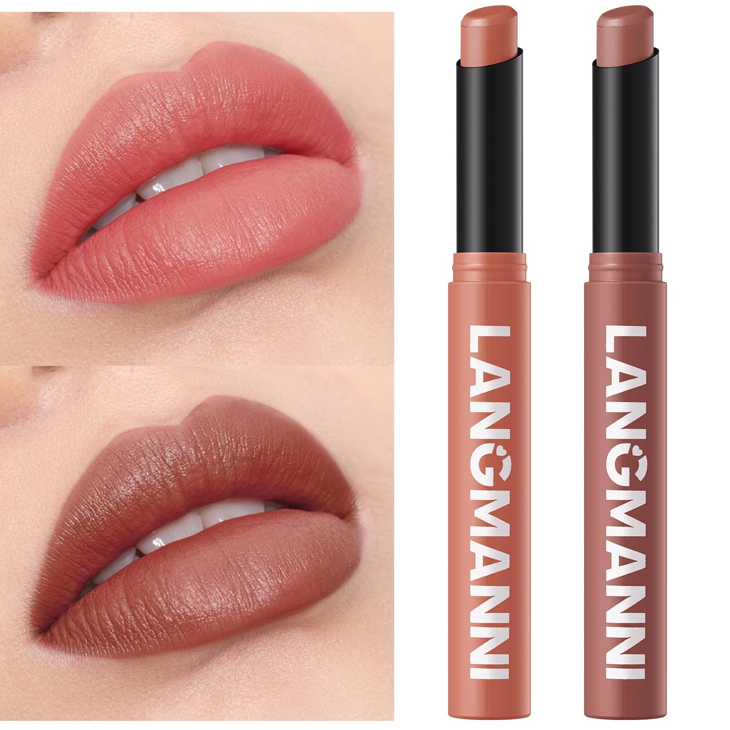 Jolilab 12Pcs Velvet Matte Lipstick Nude Matte Soft Dark Color Stick High Pigmented Long-Lasting Waterproof Lip Stick Lip Balm Beauty Cosmetics Gift for Girls and Women(01#-12#)