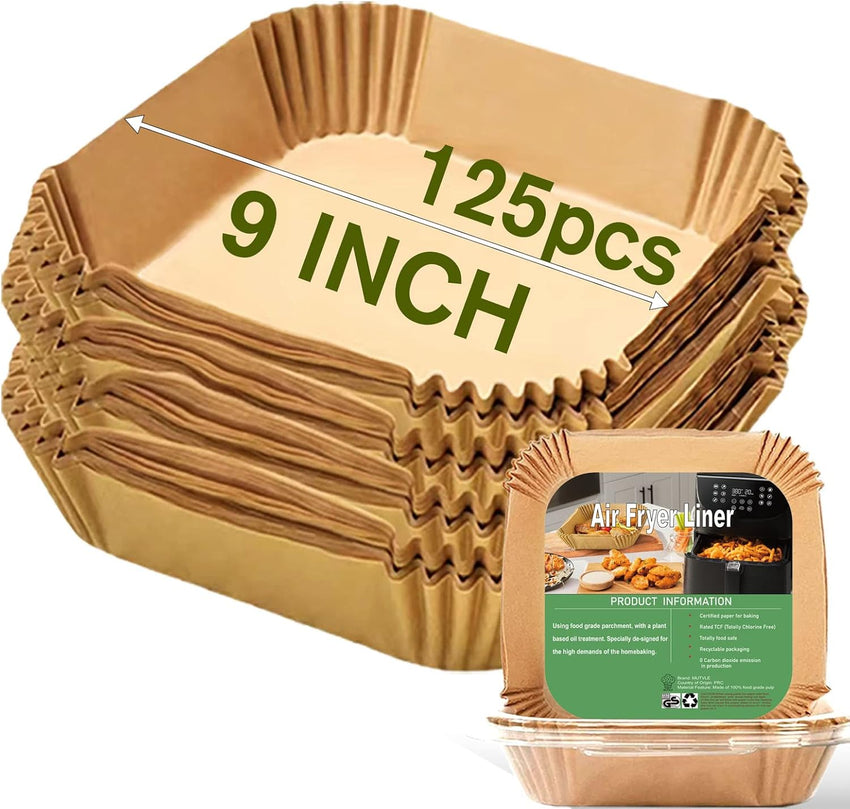 Rectangle Air Fryer Liners for 6 Quart Dual Basket, Ninja double Dual Liners Disposable, 200Pcs Rectangular Parchment Paper Liner for COSORI 9Qt Double Air Fryer with 2 Baskets