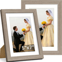 Vittanly 8x10 Picture Frame Set of 2, Solid Wood Frame for Wall or Tabletop, Display Photo 5x7 with Mat or 8x10 without Mat, Natural