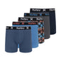 Hurley Men's 5-Pack Boxer Briefs, Green/Blue, Large