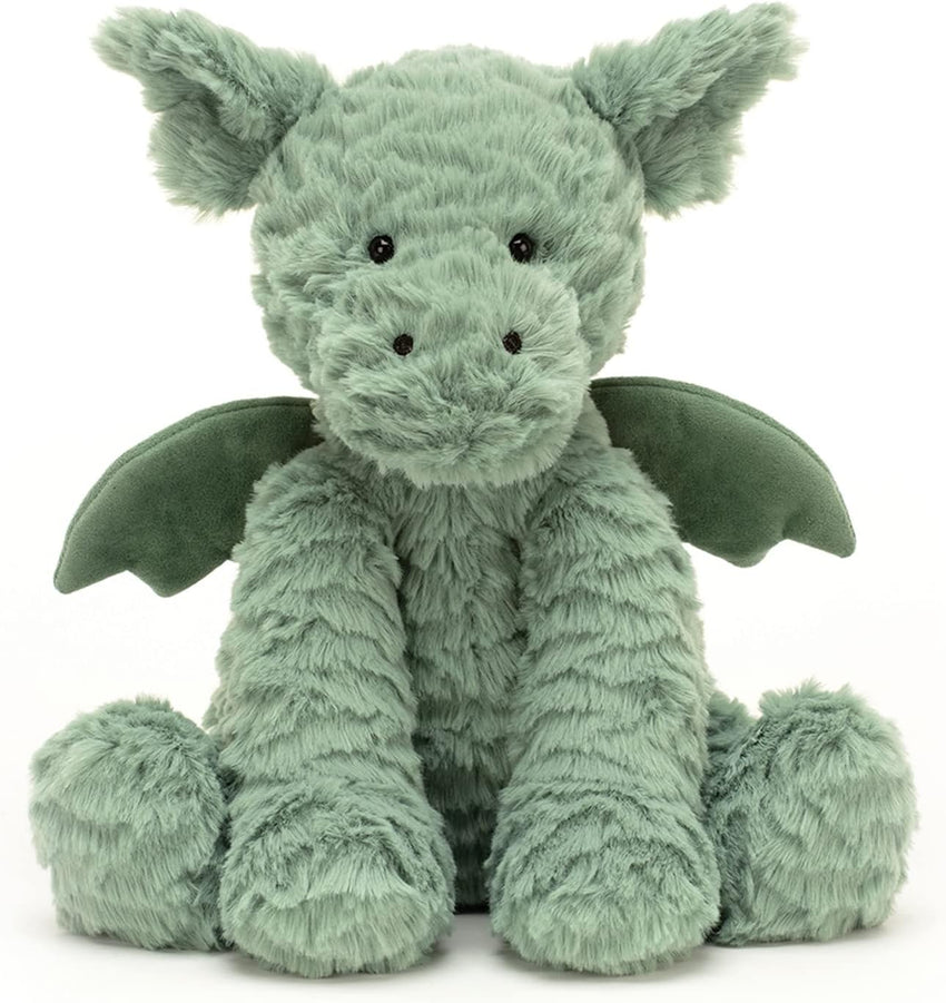 Jellycat Fuddlewuddle Dragon Stuffed Animal, 9 inches - Mythical Plush Toy - Classic Children's Gift