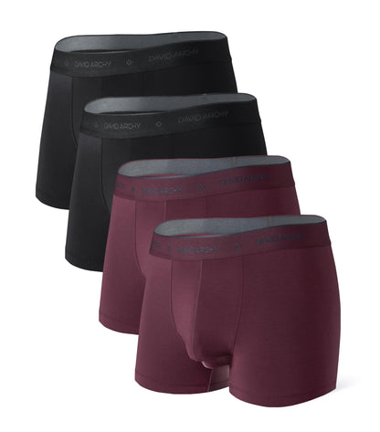 DAVID ARCHY Men's Underwear Modal Boxer Briefs Trunks Multi-Pack | Dual Pouch with Fly, Ultra Soft Second Skin Feel, Breathable Stretch Spandex, Anti Chafing, Daily Lounging Work Travel