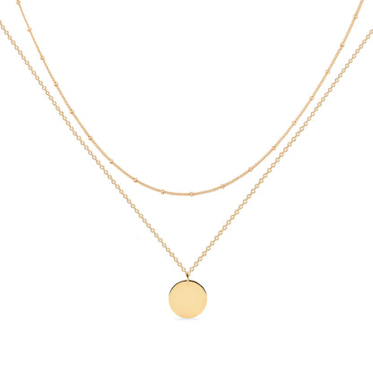MEVECCO Layered Heart Necklace Pendant Handmade 18k Gold Plated Dainty Gold Choker Arrow Bar Layering Long Necklace for Women