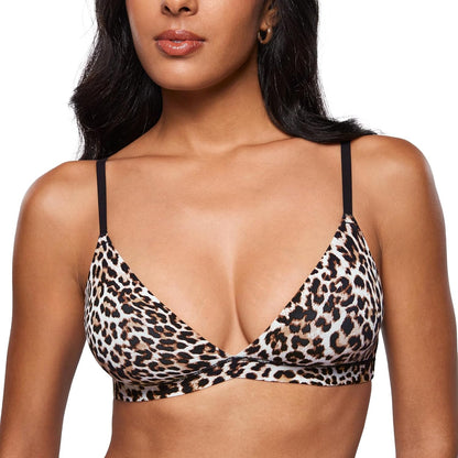INLYRIC Women's Inbarely Triangle Bralette Plunge Unlined Seamless Bra No Underwire Sexy Comfortable Everyday