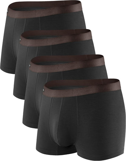 DAVID ARCHY Mens Trunks Underwear Soft Breathable Rayon Made from Bamboo Trunk No Fly Pouch