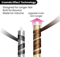 GLAMUP® 6 in 1 Hot Air Styler, Upgraded Long Barrel, Round Brush, Powerful High Speed Dryer, Tight Grip, Curling Volumizing Gift Set with Travel Bag