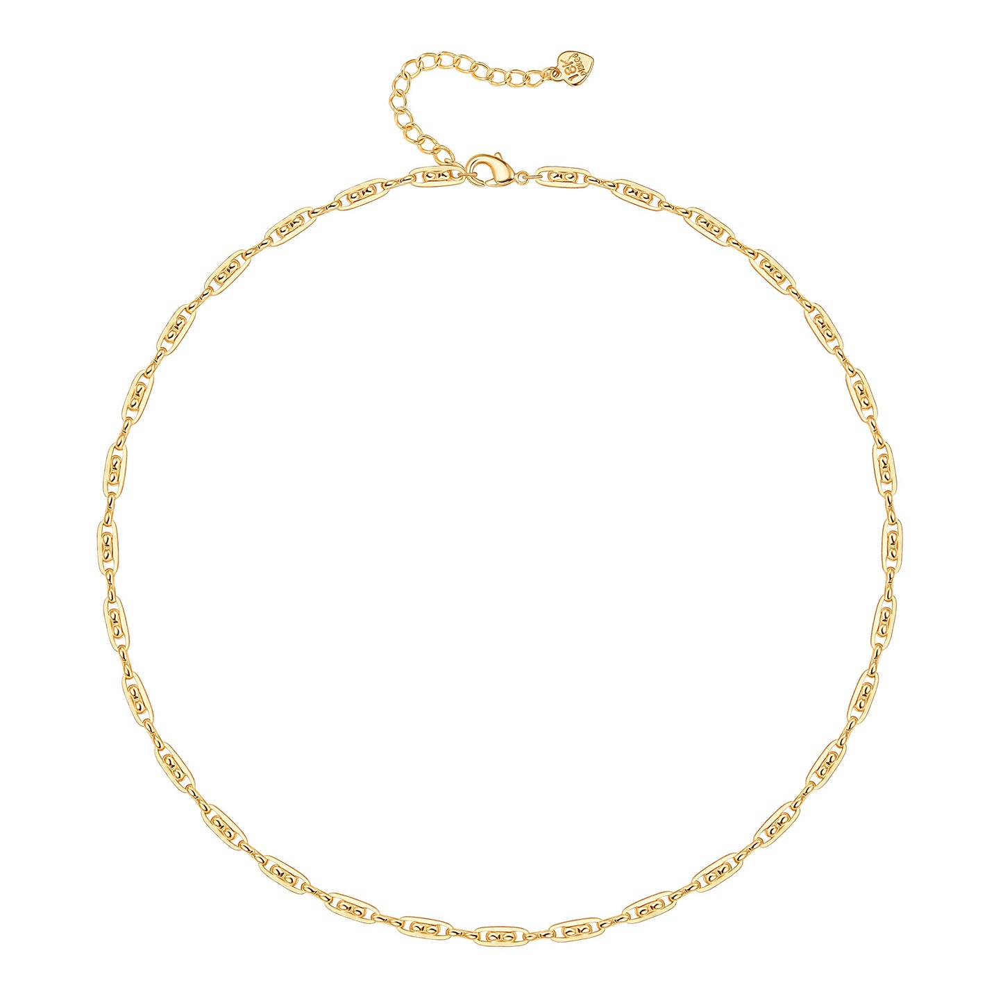 Aobei Pearl 18K Gold Plated Paperclip Chain Choker Satellite Chain Freshwater Cultured Biwa Pearl Pendant Necklace Dainty Turquoise Jewelry for Women
