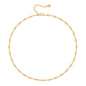 Aobei Pearl 18K Gold Plated Paperclip Chain Choker Satellite Chain Freshwater Cultured Biwa Pearl Pendant Necklace Dainty Turquoise Jewelry for Women