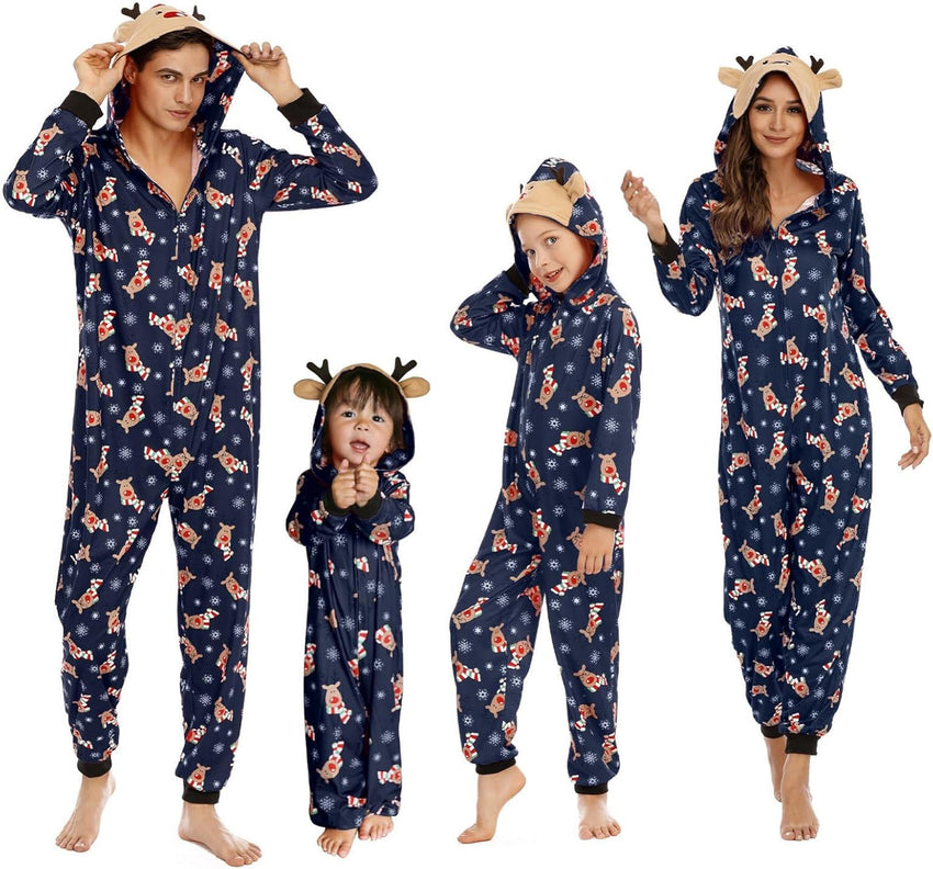Adisputent Christmas Pajamas for Family Matching Cute Long Sleeve Couples Soft Sleepwear One Piece Funny Christmas Pjs Sets