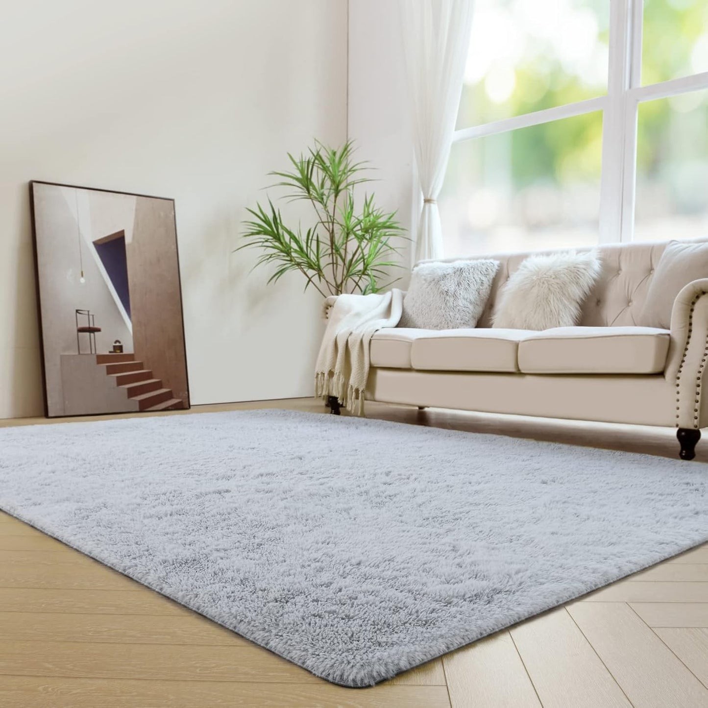 duduta Navy Blue Fluffy Plush Runner Rugs 2x6 ft Tie Dye Rectangle Shag Rug for Bedroom Dorm Living Room Kids Room, Machine Washable Anti-Slip