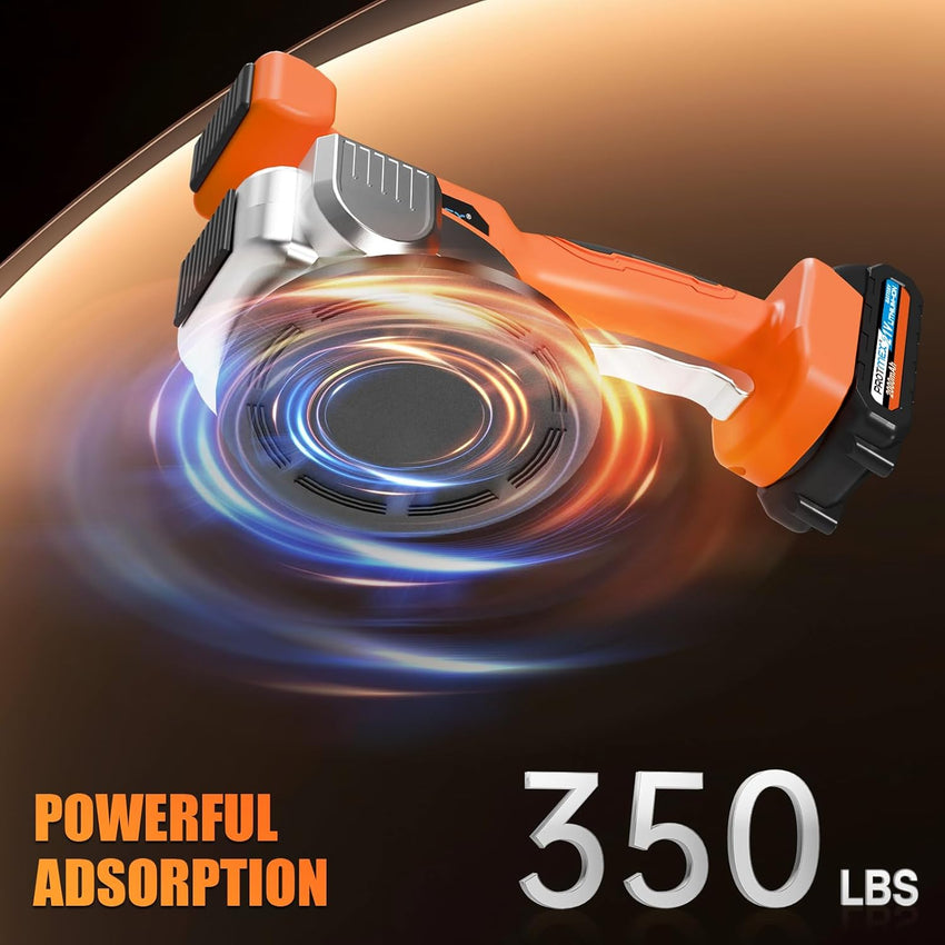 Tile Vibration Tool with 2 * 21V Batteries, Cordless Tile Vibration Max 25000r/Min, Tile Vibrator with 145mm Suction Cup 9 Adjustable Speed Digital Display for Floor Wall