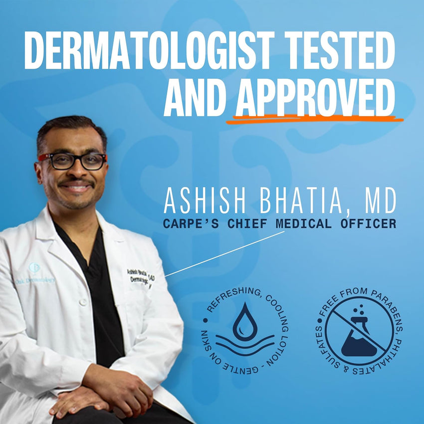 Carpe Sweat Absorbing Underarm, Hand & Foot Lotion Bundle, Head to Toe Sweat Protection for Hands, Feet, and Underarm, Dermatologist Recommended