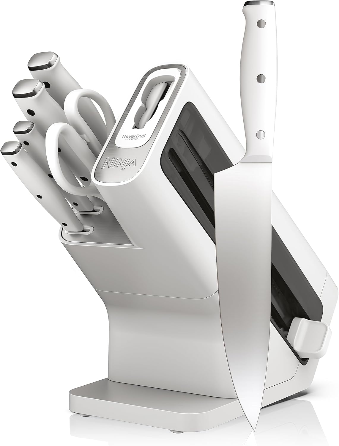 Ninja K32017 Foodi NeverDull Premium Knife System, 17 Piece Knife Block Set with Built-in Sharpener, German Stainless Steel Knives, Black
