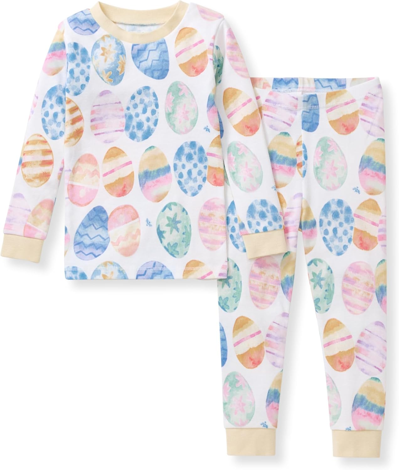Burt's Bees Baby Girls' Pajamas, 2-Piece Long Sleeve Tee and Pants Organic Cotton PJ Set