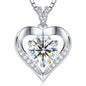 Luxury Moissanite Heart Necklace for Women – 925 Sterling Silver Heart Pendant, Sparkling Jewelry Gift for Wife, Girlfriend, Mom & Daughter