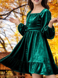 Girls Christmas Dress Fall Velvet Tie Back Long Sleeve Elegant Party Gifts for Outfits Kids Teen Winter Dresses