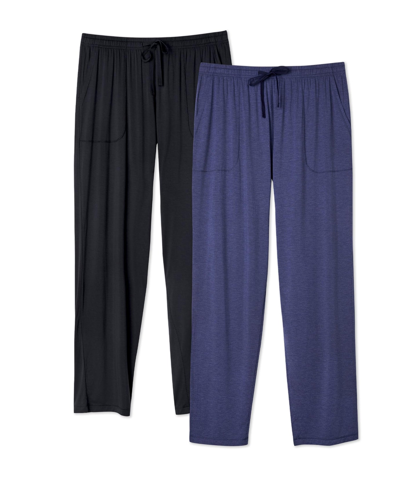 DAVID ARCHY Mens Pajama Pants Bamboo Rayon Lightweight Sleep Bottoms, Breathable Lounge Pants with Pockets Comfy PJs, 2 Pack