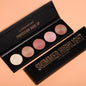 2 Packs Highlighter Powder Palette, 5 Colors Makeup Palette Contour Palette Eyeshadow Makeup Kit Waterproof Long Lasting Brilliant Lighten Skin Color Professional Face Shading Set (2, brown, Large)