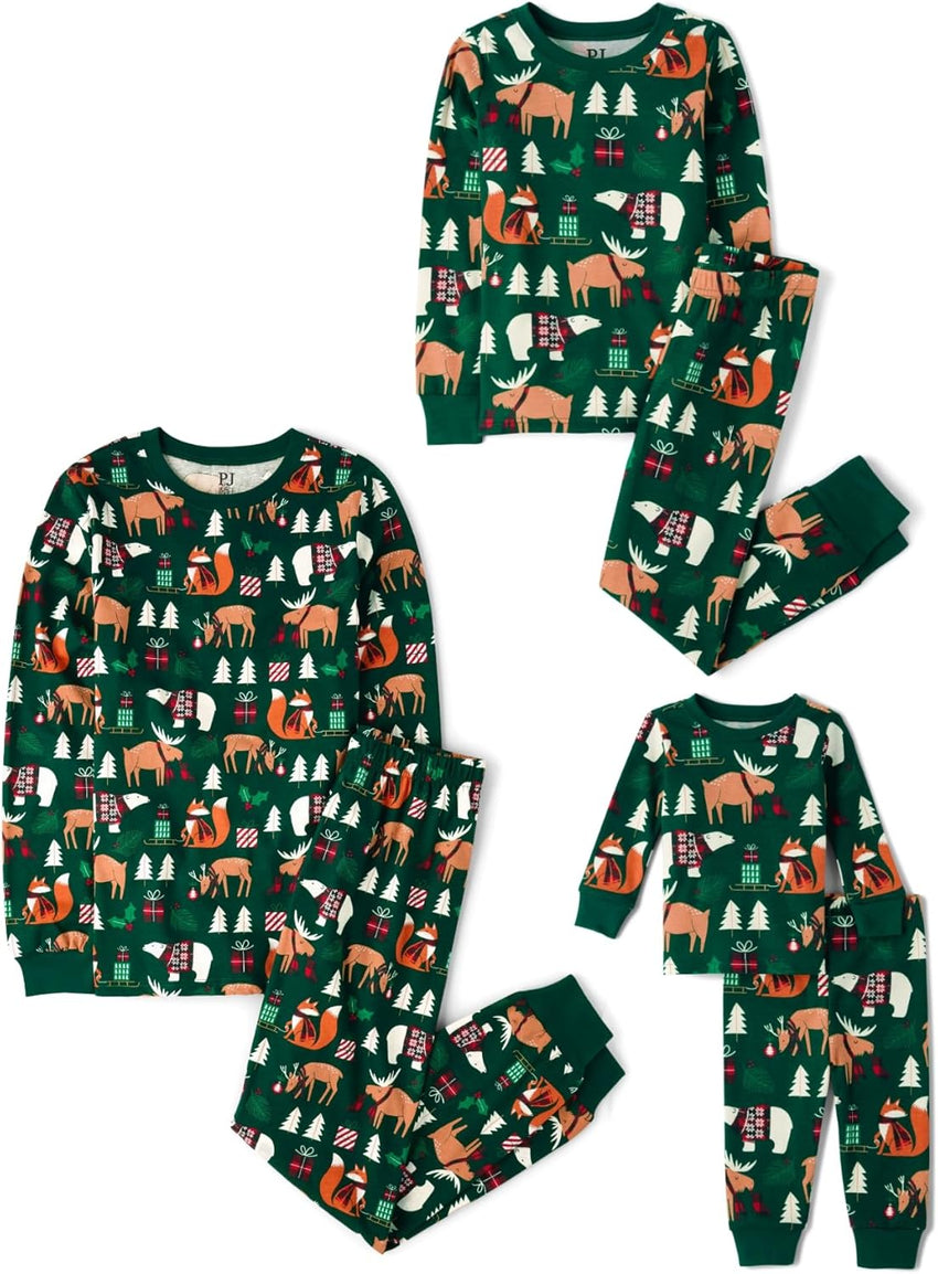 The Children's Place Family Matching, Christmas and Holiday Pajama Sets, Cotton