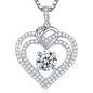 Luxury Moissanite Heart Necklace for Women – 925 Sterling Silver Heart Pendant, Sparkling Jewelry Gift for Wife, Girlfriend, Mom & Daughter