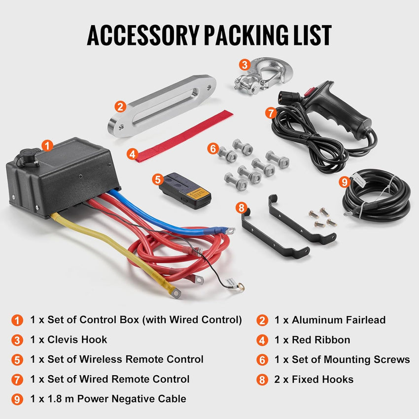 VEVOR 13,500 lb Electric, Truck Winch 12V DC 3/8 in x 80 ft Synthetic Rope Aluminum Fairlead Wireless & Wired Remote Control, 13500 lbs, IP55 Waterproof Towing for Off Road Jeep SUV Boat