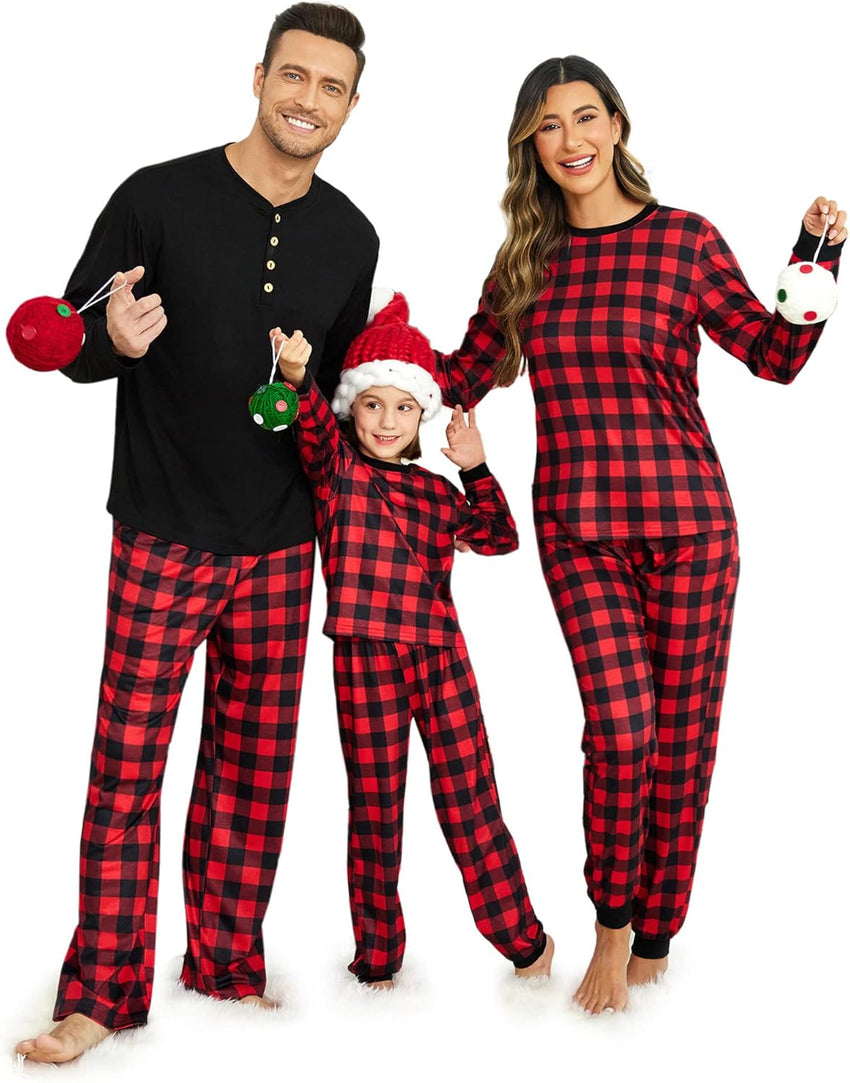 Ekouaer Family Christmas Pajamas Matching Sets Womens Mens Pjs Long Sleeve Sleepwear Holiday Lounge Sets