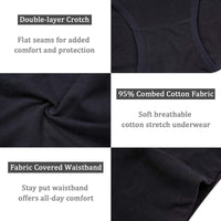 wirarpa Women's Cotton Underwear High Waisted Ladies Panties Full Coverage Briefs 4 Pack (Regular & Plus Size)