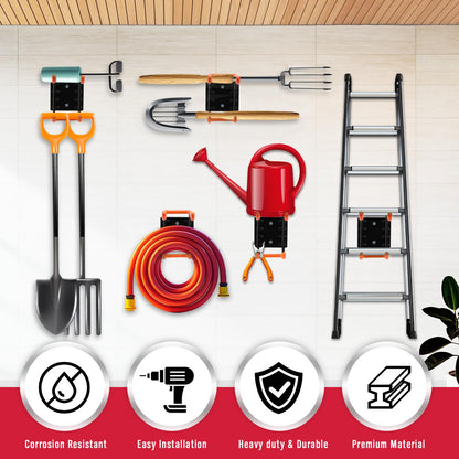 SEDY 6-Piece Heavy Duty Garage Storage Hooks, Wall Mount J Utility Hooks Holds 88 LB, Large Metal Utility, Garage Storage Ladders for Bikes, Garden Tools