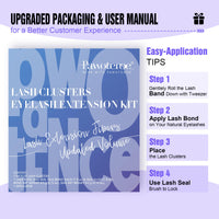 Pawotence Lash Extension Kit DIY 280pcs Lash Clusters Eyelash Extension Kit, 9-16mm 30D 40D Individual Lashes Kit with Lash Bond and Seal, Lash Tweezers for Self Use (30D&40D, 0.07D, 9-16mm, Kit)