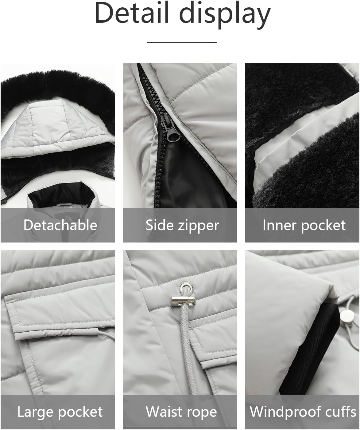 MOERDENG Women's Long Winter Puffer Coat Waterproof Warm Maxi Down Jacket Faux Fur Removable Hood Parka