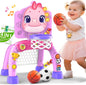 Dinosaur Kids Sports Play Toy: 4-in-1 Multifunction Indoor Outdoor Activity – Basketball Toss, Ring Throw, Ball Play & Music Lights to Improve Motor Skills, Birthday Gift for Boys Girls Age 1-3