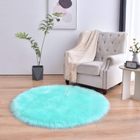 duduta Navy Blue Faux Sheepskin Throw Rug 2x3 ft, Fluffy Shag Fur Chair Cover Small Bedside Dorm Rug Non Slip Machine Washable